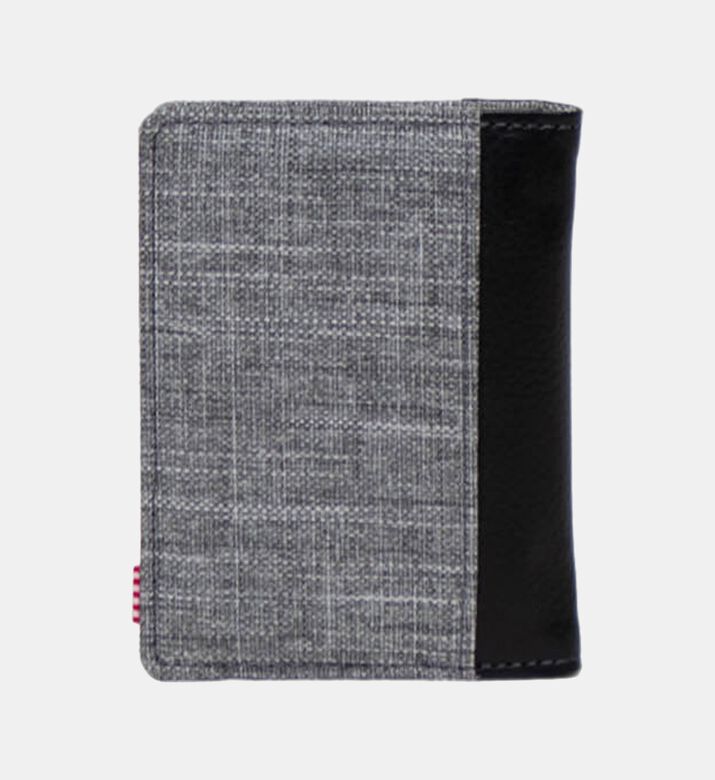 Raven Crosshatch Refined Vegan Leather Spine-detail Wallet