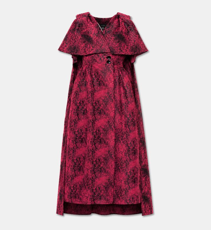 Poca and Poca Brocade Wrap-style Midi Dress, Pink, S, Packshot View