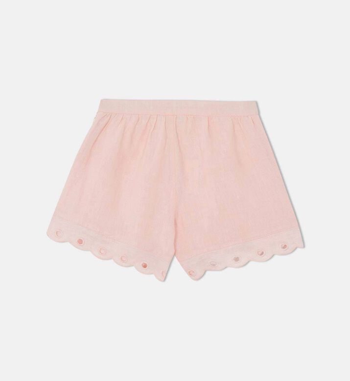 Eyelet Embroidered Hem Girls Shorts
