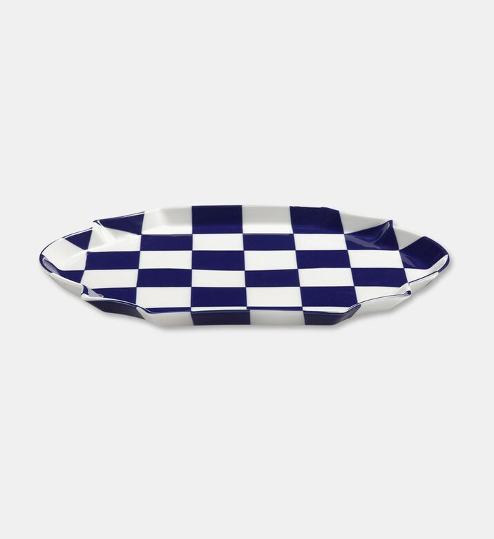 Serax Blue White Oval Serving Plate, Packshot View