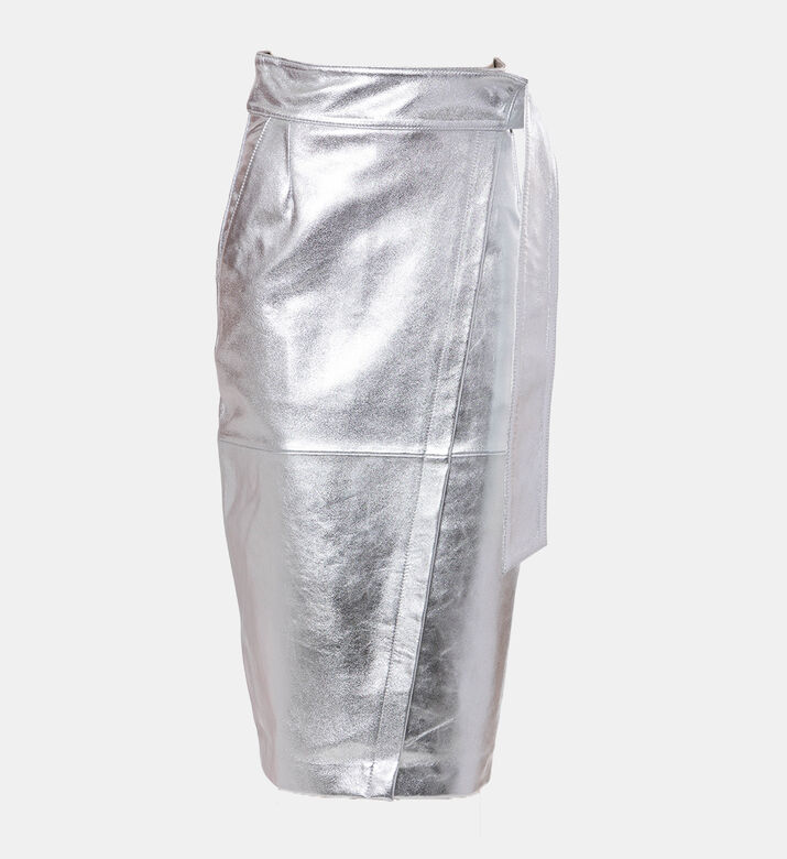 تنورة فاي ميدي جلد معدني