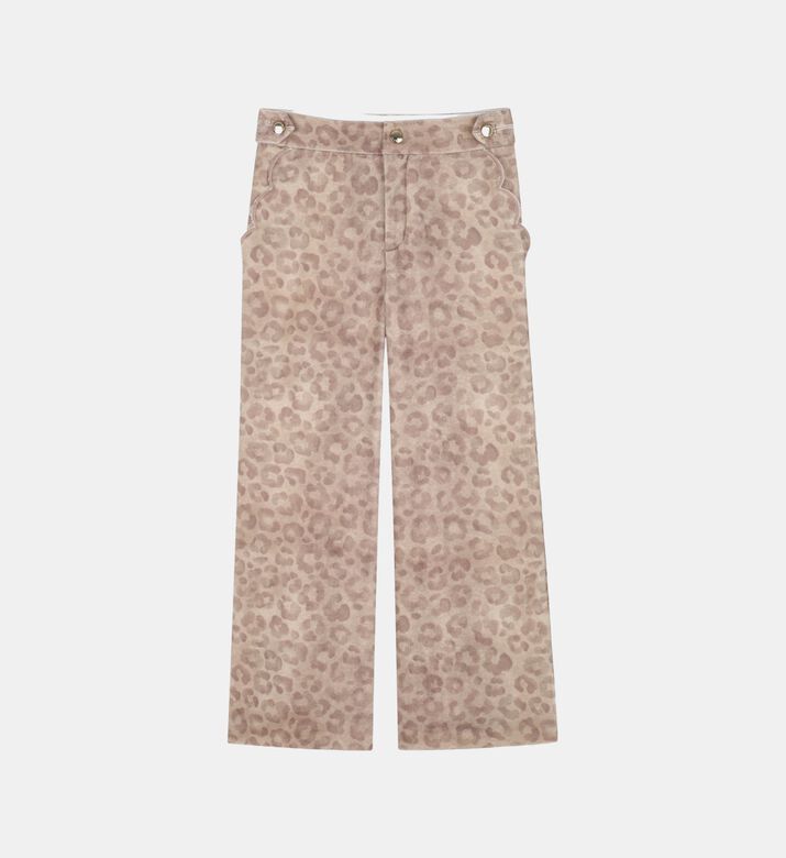 Leopard-print Wide-leg Pants