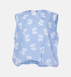 بلوزة بدون أكمام بطبعة أزهار على كاملها