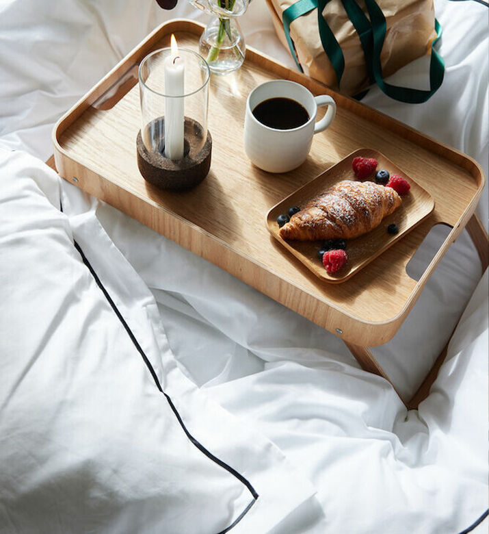 صحن هانا مستطيل من خشب البلوط