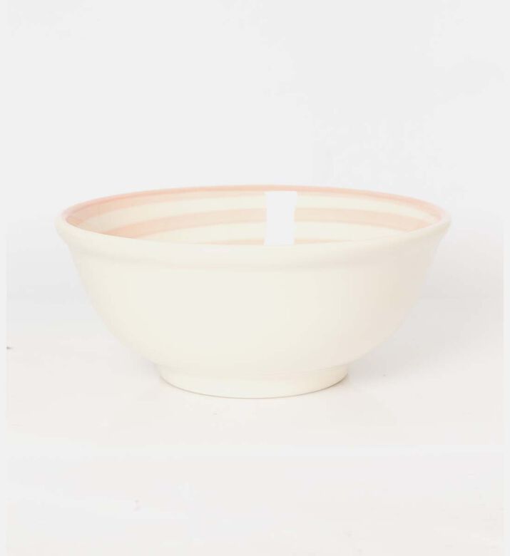 Easy Life Hand-painted Round Ceramic Bowl, Pink, Packshot View