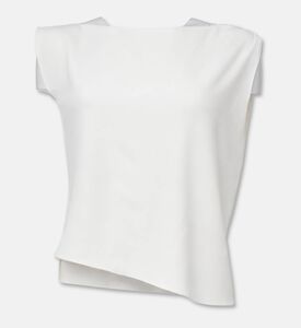 Blue For Burgundy Asymmetric Boat-neck Top, Packshot View