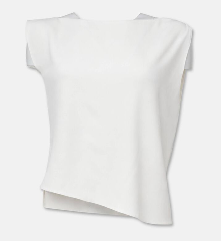 Blue For Burgundy Asymmetric Boat-neck Top, Packshot View