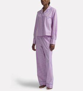 Polo by Ralph Lauren Contrast Piped Long-sleeve Pajama Set, Model View