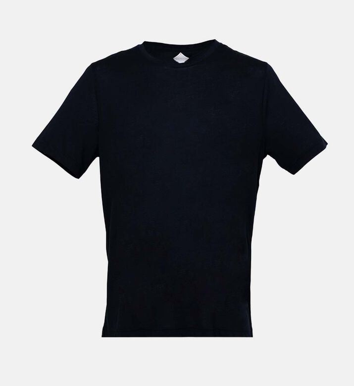Cotton-blend Plain Crewneck T-shirt