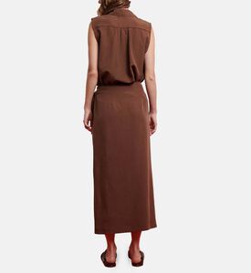 قميص بدون أكمام كتان بأزرار من الأمام