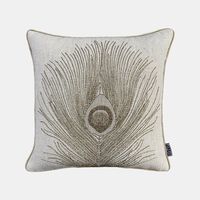 Peacock Embroidered Piped Cushion