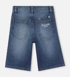 Embroidered Logo Denim Bermuda Shorts
