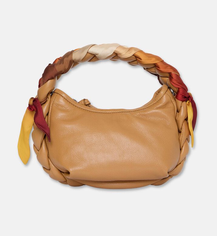 Hereu Intertwined Foulard-detail Shoulder Bag, Camel, Packshot View