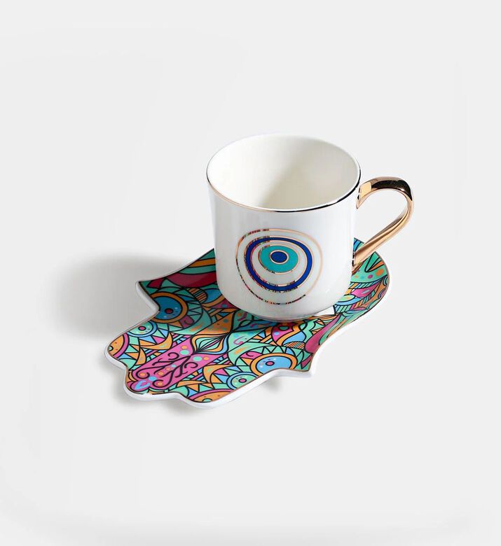 Home Deco and More Eye Cup Hamsa Tray 2-piece Set, Packshot View