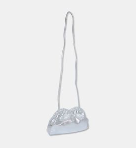 Mansur Gavriel Bag Mini Cloud Clutch, Silver, Packshot View
