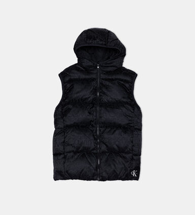 Jacquard Padded Logo Gilet