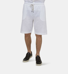 Linen Blend Elastic Waist Shorts