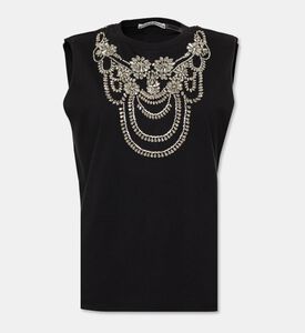 Alice and Olivia Rhinestone-embellished Crewneck Top, Packshot View