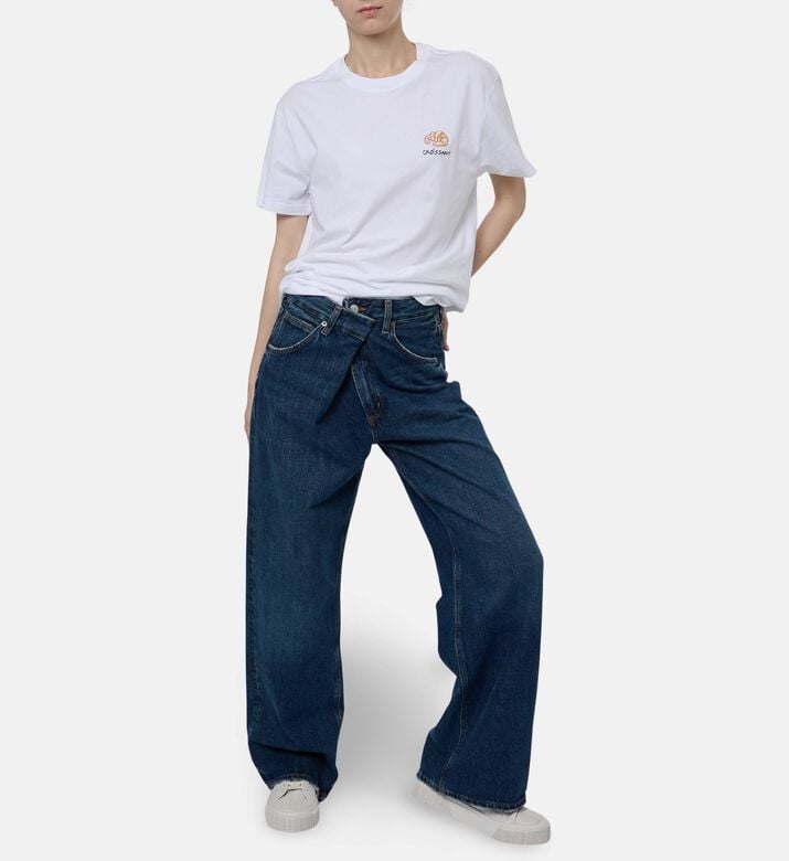 Agolde High Rise Wide-leg Denim Pants, Model View