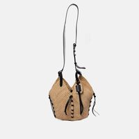 Tampa Raffia Leather Shoulder Bag