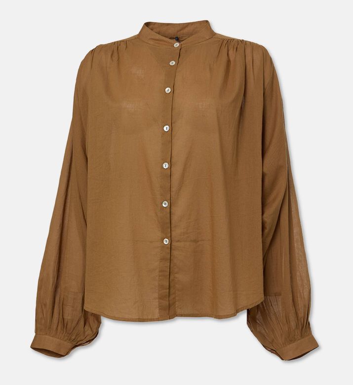 Mes Demoiselles Celeste Button-up Blouse, Caramel, Xs, Packshot View