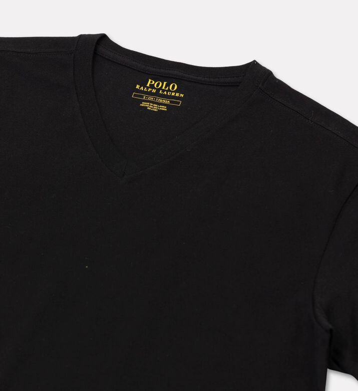 Ralph Lauren Cotton Regular-fit V-neck T-shirt, Black, S, D, Packshot View