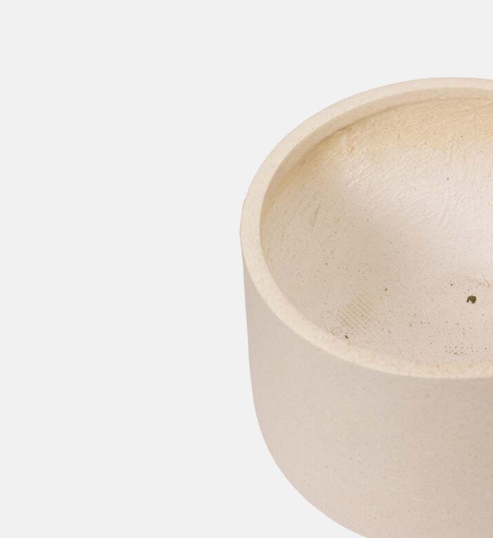 Home Deco and More Fiber Clay Round Planter, Beige, 34-cm, Packshot View