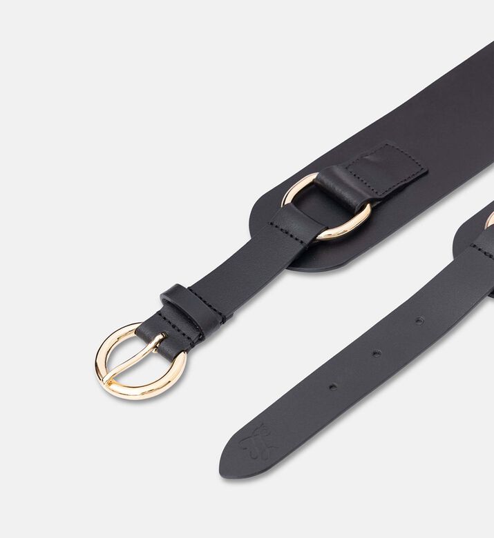 Luisa Spagnoli Decadario Metal Buckle Closure Belt, Black, M, Packshot View