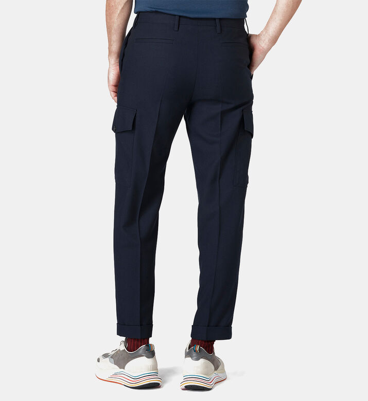 Slim-fit Cargo Wool Trousers
