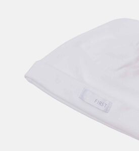 My First Collection Embroidered Crown Hat, White, Packshot View