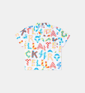 قميص بطبعة كلمات للبنات الصغيرات