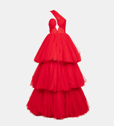 Tulle Tiered Ruffled Corset Dress