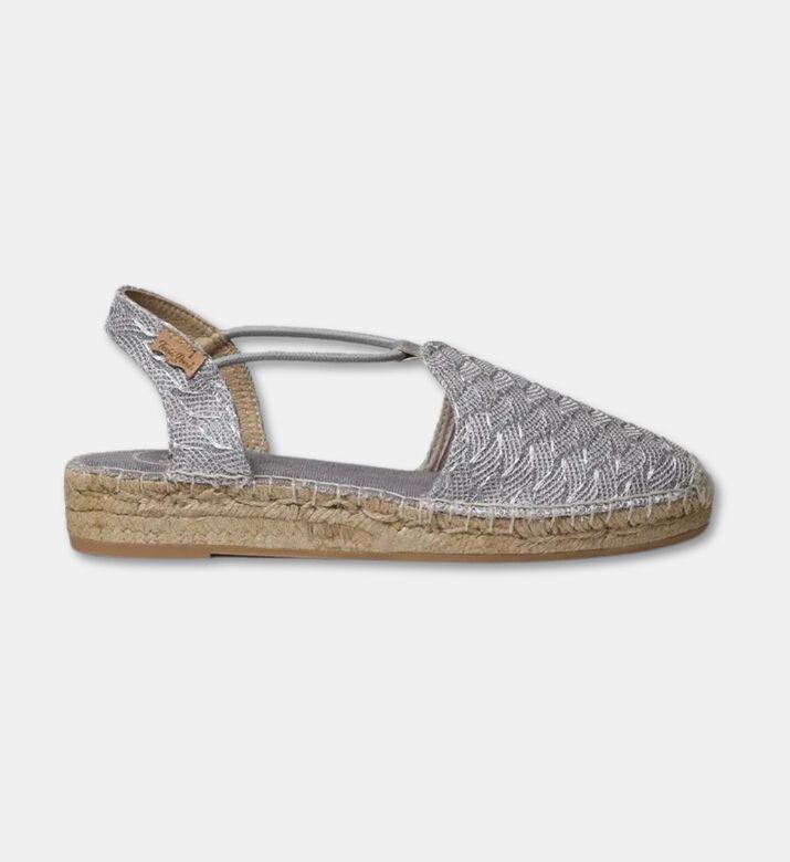 Toni Pons Elastic Slingback Woven Espadrilles, Silver, Eu-41, Packshot View