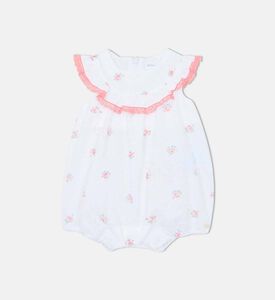 فستان مزين بطبعة أزهار وتفاصيل دانتيل