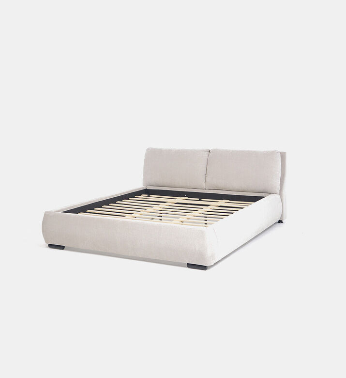 Home Deco and More Palima Upholstered Bed, Beige, 160x200-cm, Packshot View