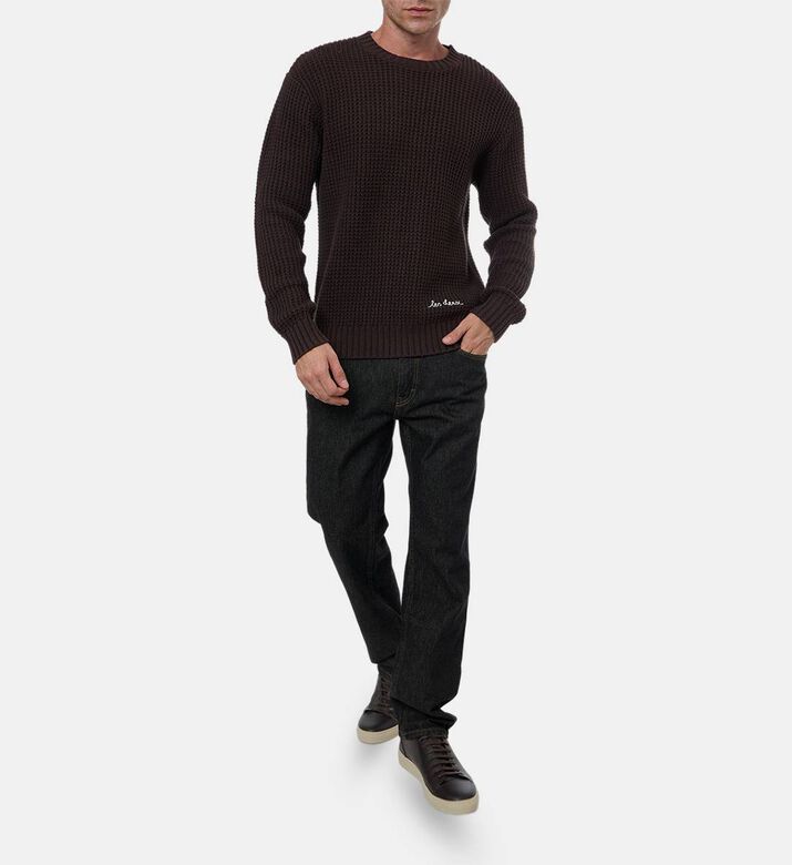 Les Deux Alvin Waffle Crewneck Knit, Model View Les Deux Alvin Waffle Crewneck Knit, Model View