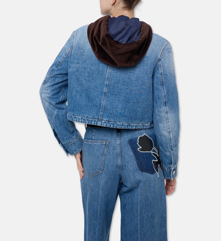 Marni Contrast Hood Cropped Jacket, Model View