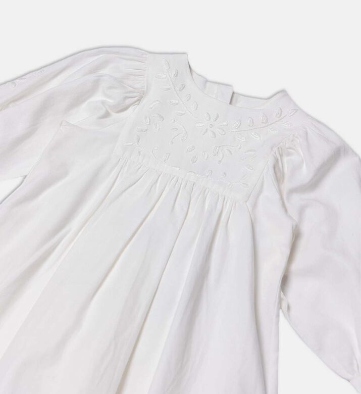 Floral Embroidered Long-sleeve Dress