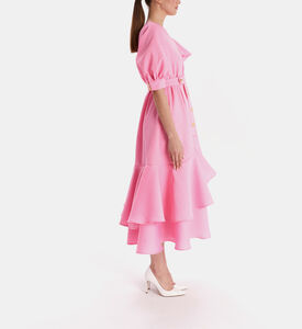 Ruffle Shoulder Midi Dress