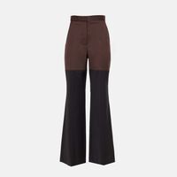Two-tone Design Wide-leg Pants