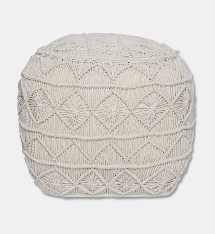 Home Deco and More Moulin Natural Cotton Pouf, Packshot View