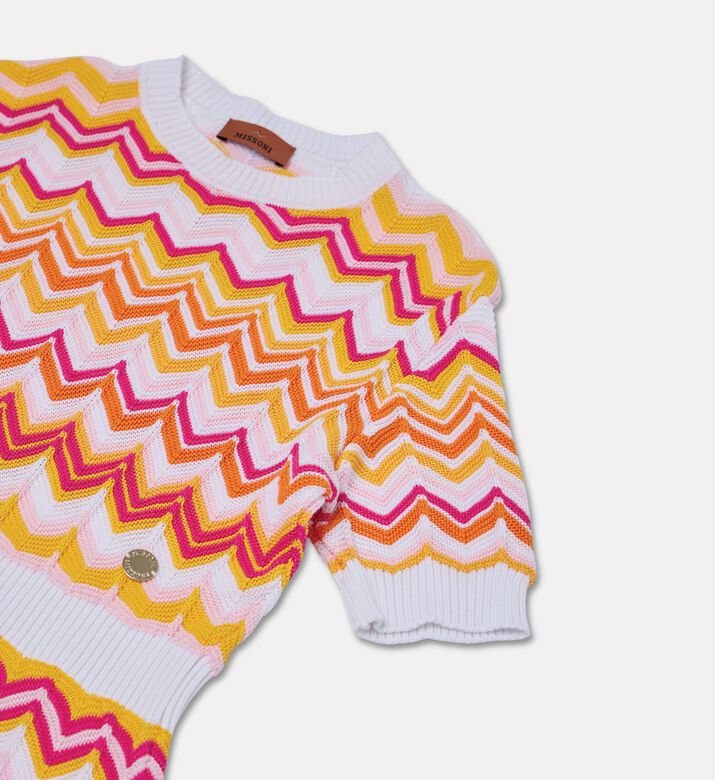 Chevron Knit Logo-label Dress
