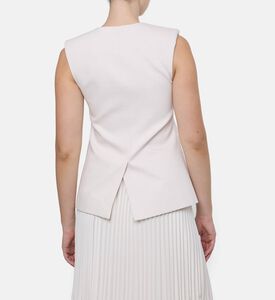 Blue For Burgundy Jewel-encrusted Buttons Tailored Vest, Model View