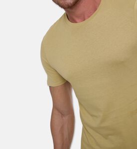 Galeries Lafayette Shishron Organic Cotton T-shirt, Beige, L, Model View