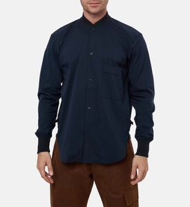 Plan C Button Closure Ribbed Cuffs Shirt, Model View