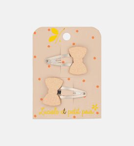 Mini Glitter Bow Hair Clip 2-piece Set