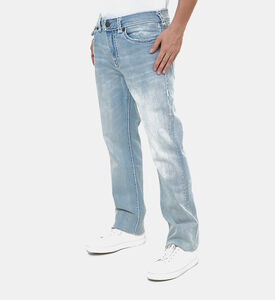 بنطال جينز بخطوط حمراء بـ 5 جيوب