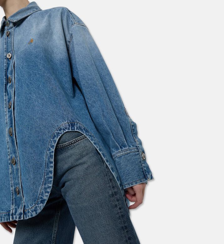 The Attico Diana Denim Oversized Shirt Jacket, Model View
