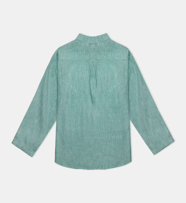 قميص كتان بجيب خارجي