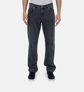 بنطال جينز بطبعة يساق مستقيمة